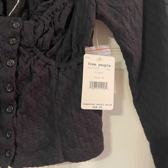 Free people long sleeve crop top women’s size M - Picture 3 of 5